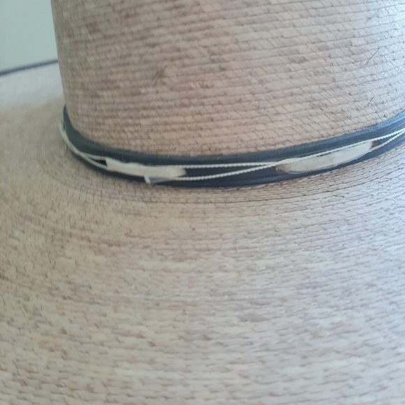 Wide Brim Tan and Black Hat Accessory - Picture 4 of 10